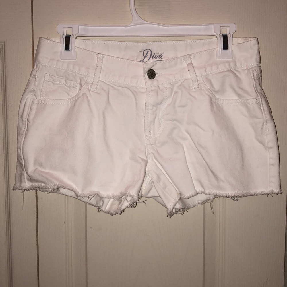 White jean shorts